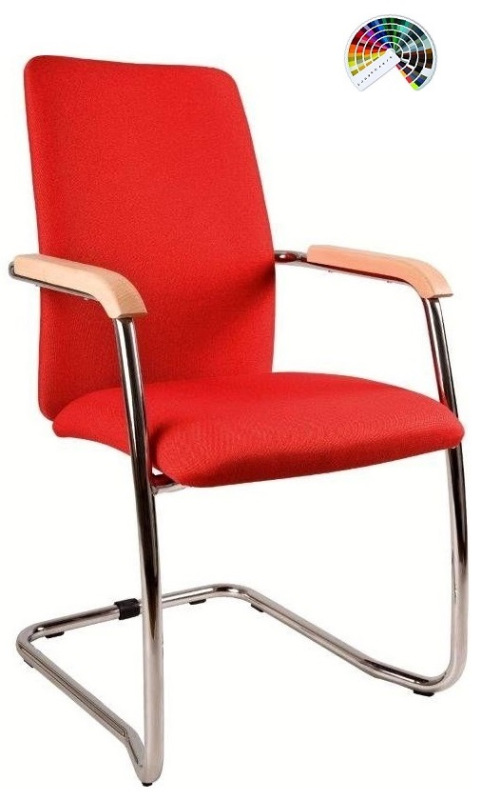 Konferenčná rokovacia stolička OLYMP PLUS čalúnenie KOŽENKA Valencia, Silvertex 9