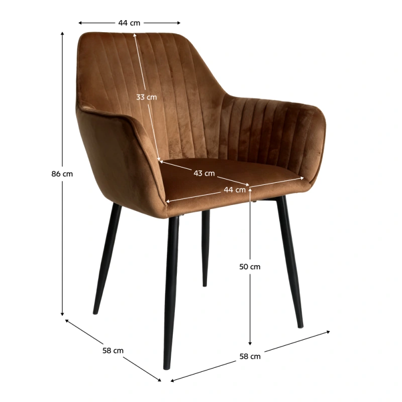 Jedálenské kreslo, hnedá Velvet látka/čierna, ZIRKOS 3