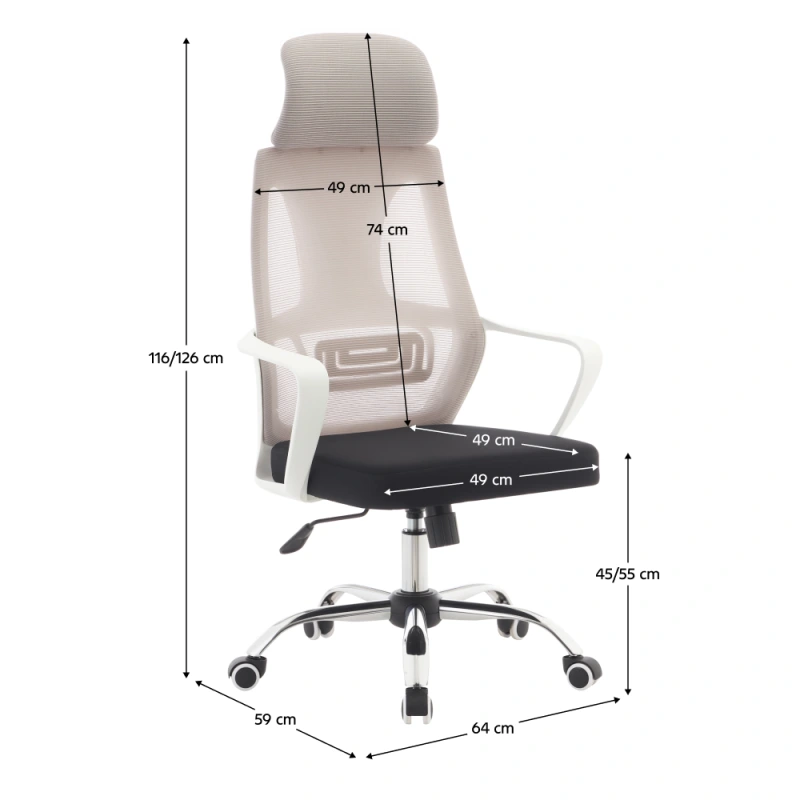 Kancelářské křeslo, šedá/černá/bílá, TAXIS 2 NEW 5