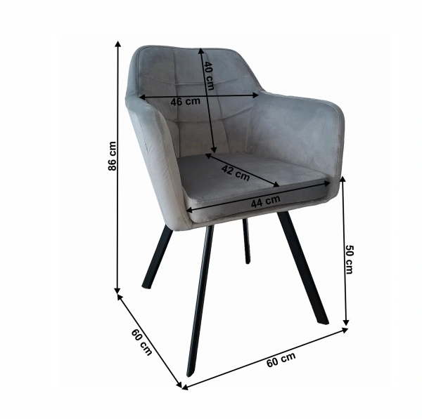 Kreslo, látka zamat sivá/čierna, ZERON NEW 1