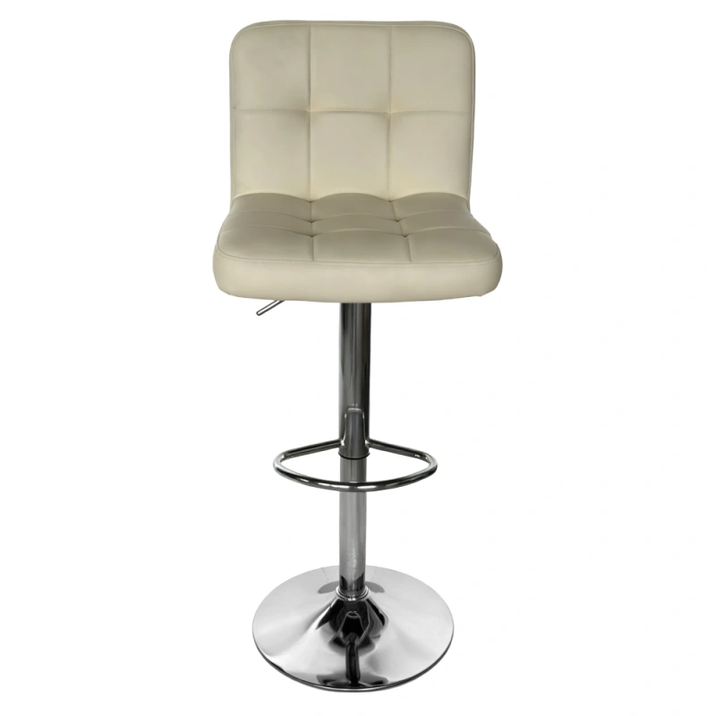 Barová židle, béžová ekokůže/chrom, KANDY 2 NEW 1