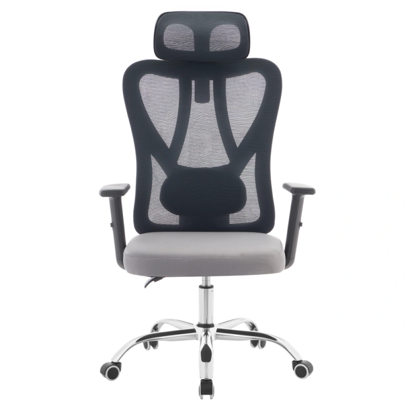 Kancelářské křeslo, tmavě šedá/světle šedá/chrom, ADEMIR 1