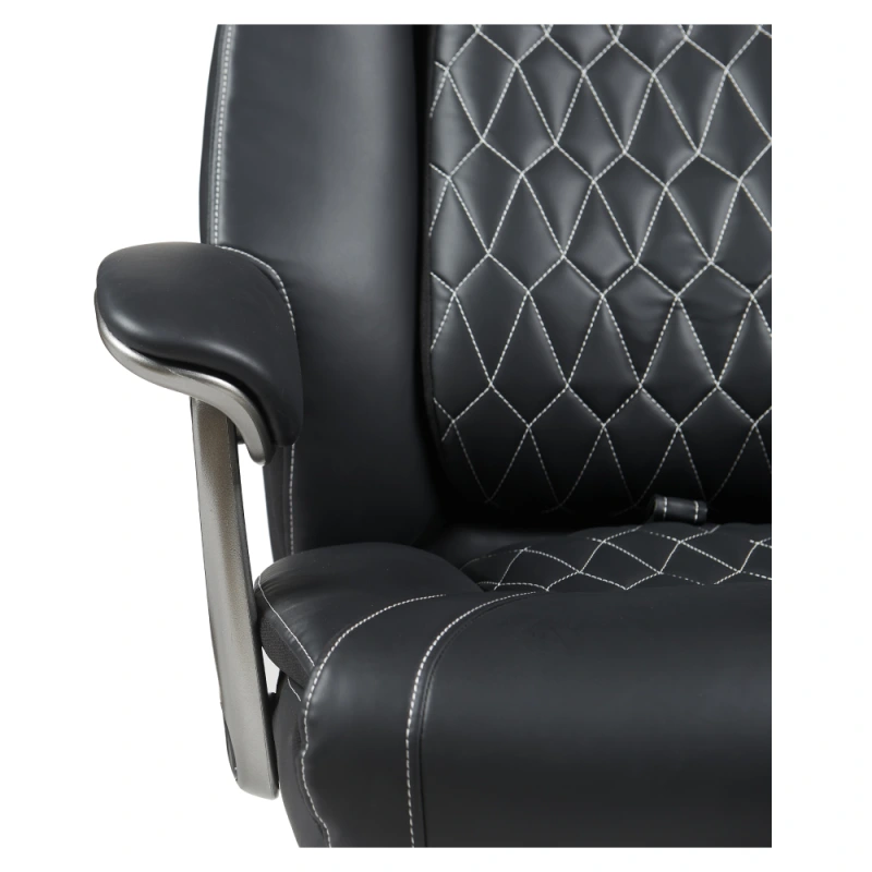 Kancelářské křeslo, černá ekokůže/chrom, nosnost 150 kg, URIEN 8