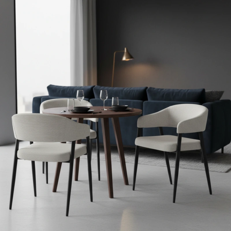 Dizajnové jedálenské kreslo, svetlosivá/čierna, NIZAR TYP 2 7