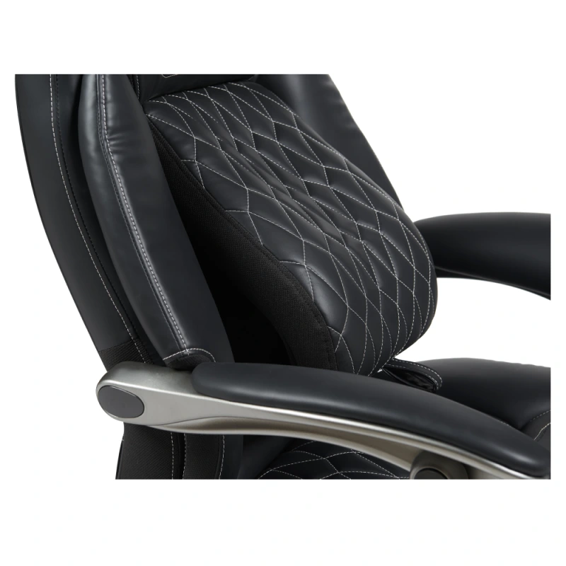 Kancelářské křeslo, černá ekokůže/chrom, nosnost 150 kg, URIEN 6