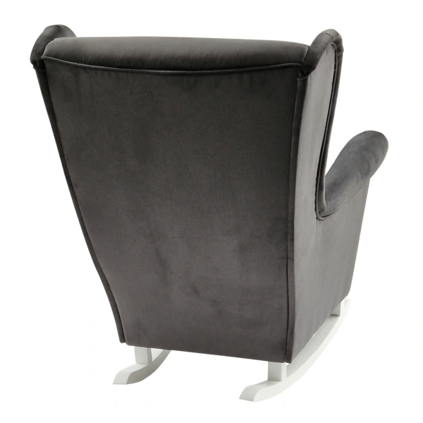 Hojdacie kreslo ušiak, tmavosivá/biela, TEJA 8