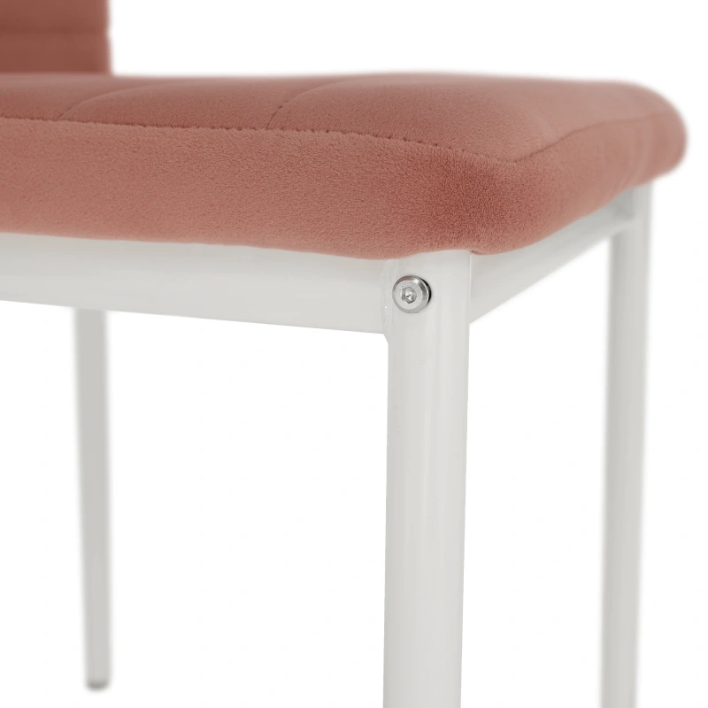 Židle, růžová, velvet látka / bílý kov, COLETA NOVA 4