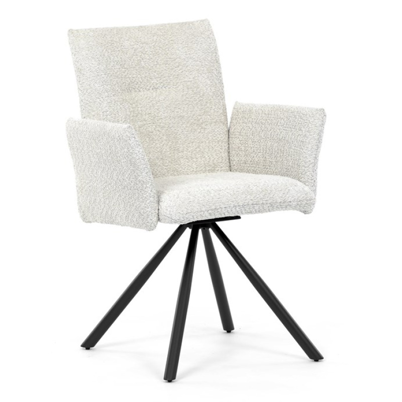 Jídelní židle, krémová, látka bouclé, DCH-W1117 CRM2 12