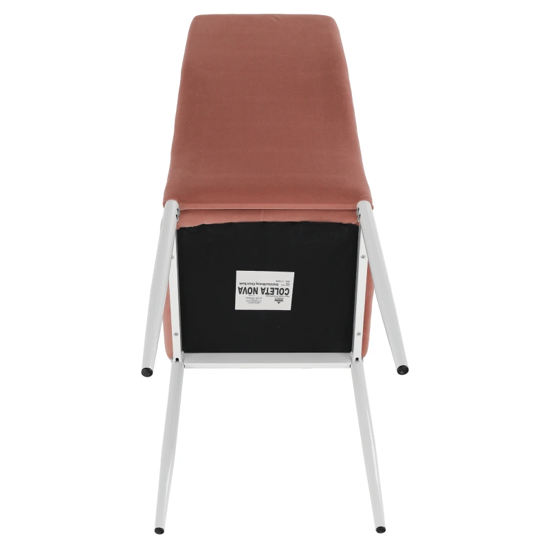 Židle, růžová, velvet látka / bílý kov, COLETA NOVA 7