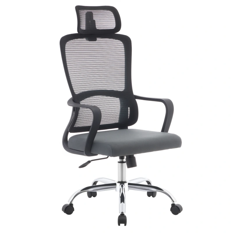 Kancelářské křeslo, černá/šedá/chrom, RANDY