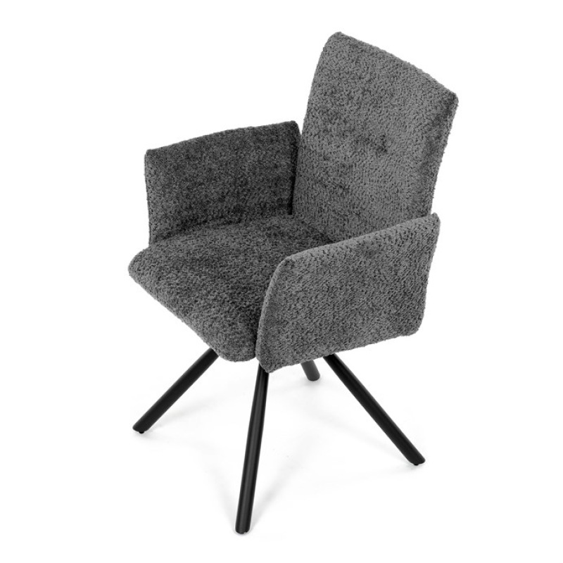 Jídelní židle, šedá, látka bouclé, DCH-W1117 GREY2 15