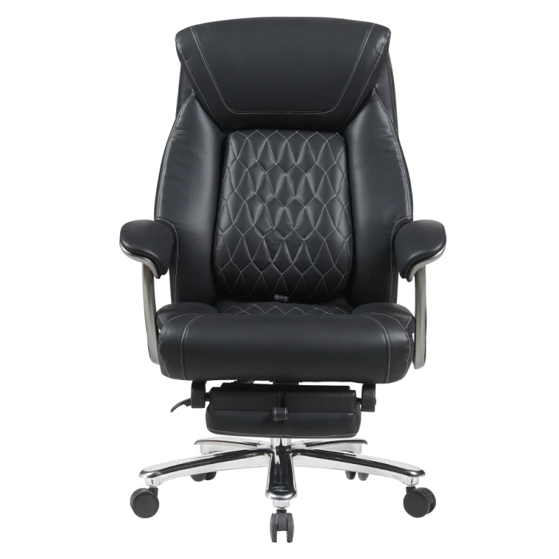 Kancelářské křeslo, černá ekokůže/chrom, nosnost 150 kg, URIEN 2