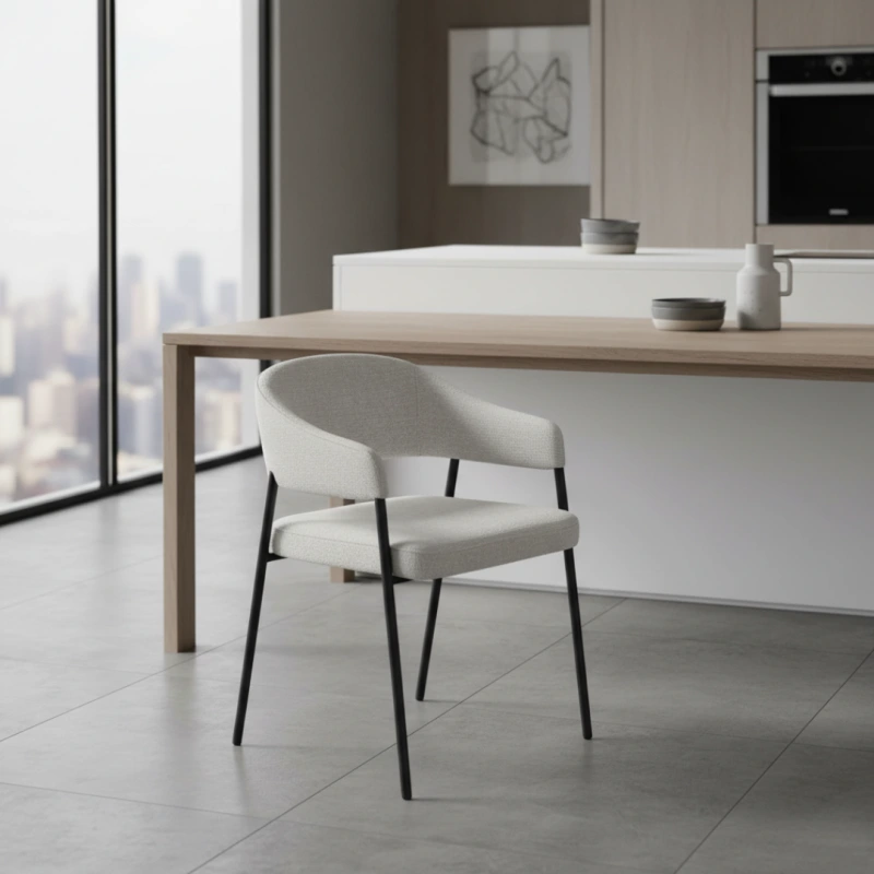 Dizajnové jedálenské kreslo, svetlosivá/čierna, NIZAR TYP 2 9