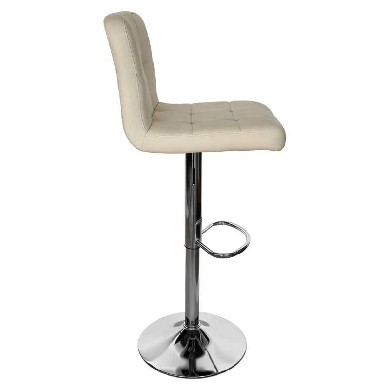 Barová židle, béžová ekokůže/chrom, KANDY 2 NEW 2