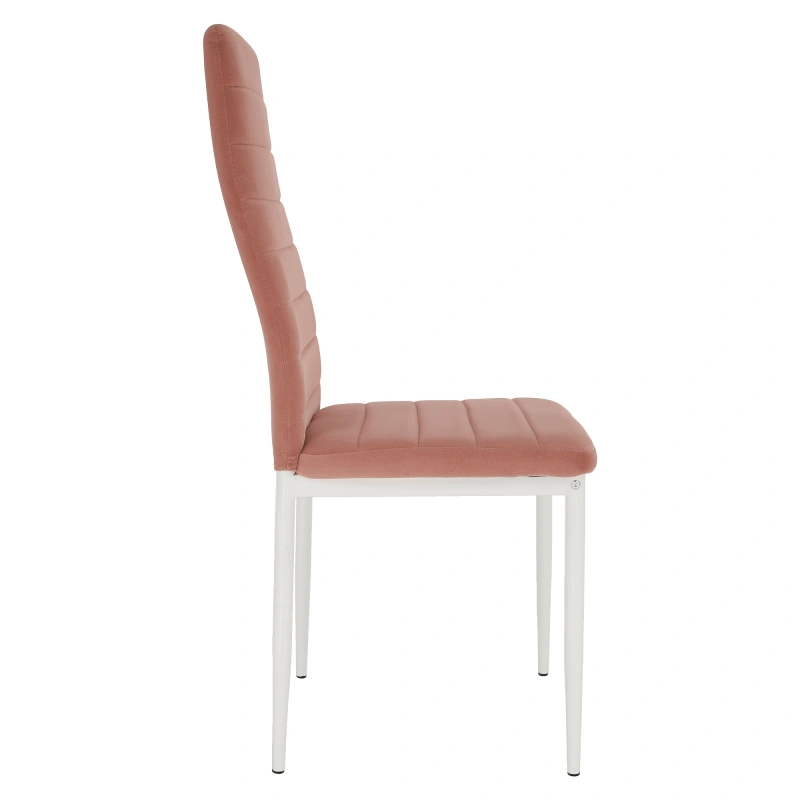 Židle, růžová, velvet látka / bílý kov, COLETA NOVA 5