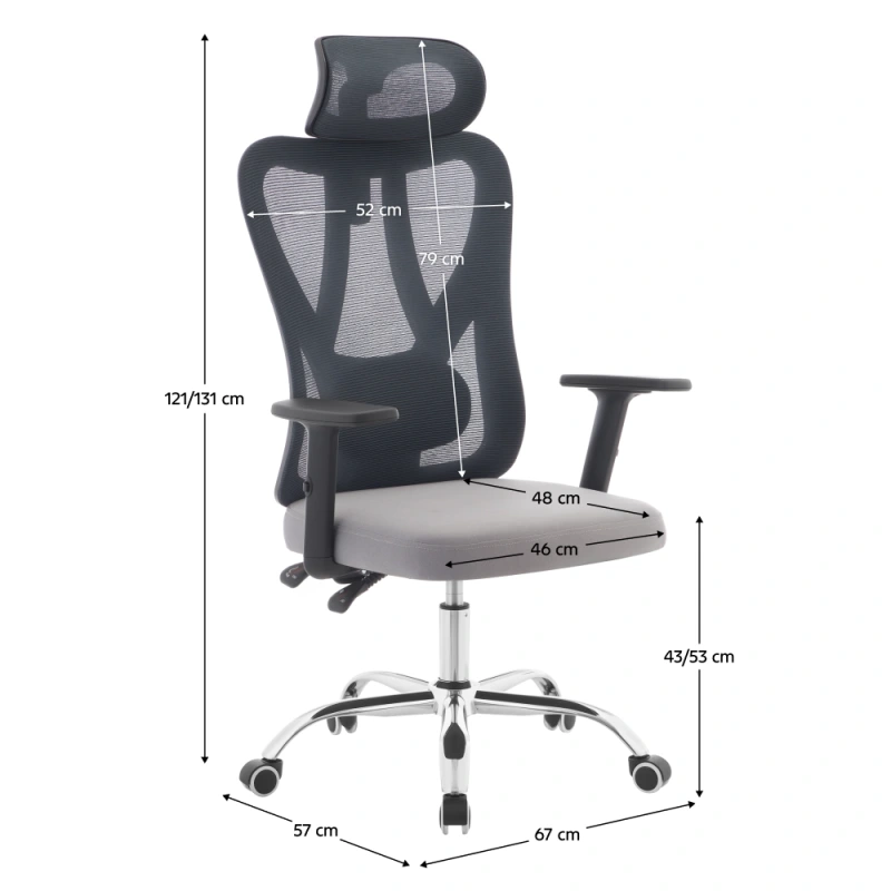 Kancelářské křeslo, tmavě šedá/světle šedá/chrom, ADEMIR 5