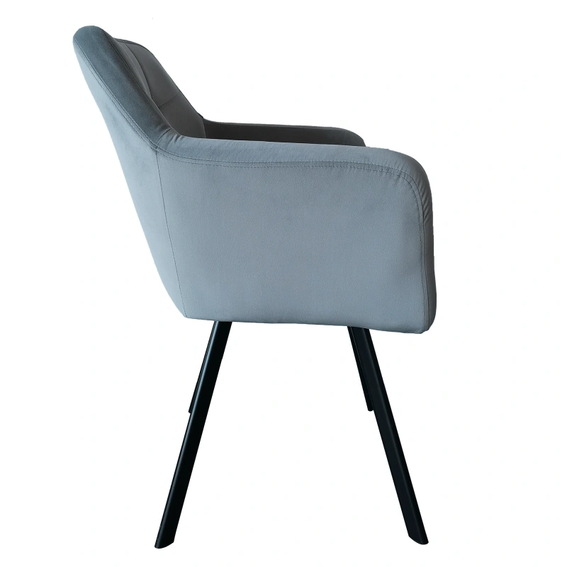 Kreslo, látka zamat sivá/čierna, ZERON NEW 3