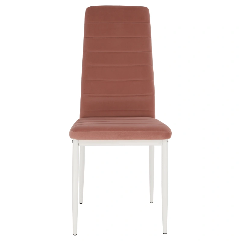 Židle, růžová, velvet látka / bílý kov, COLETA NOVA 2