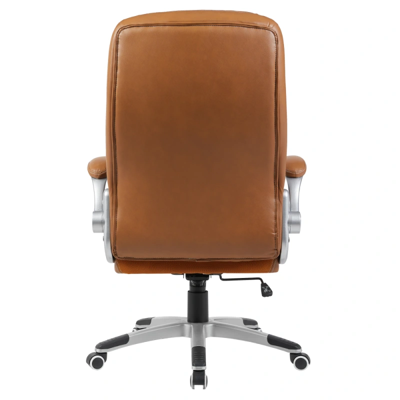 Kancelářské křeslo, hnědá ekokůže/stříbrná, nosnost 150 kg, GREKO 3