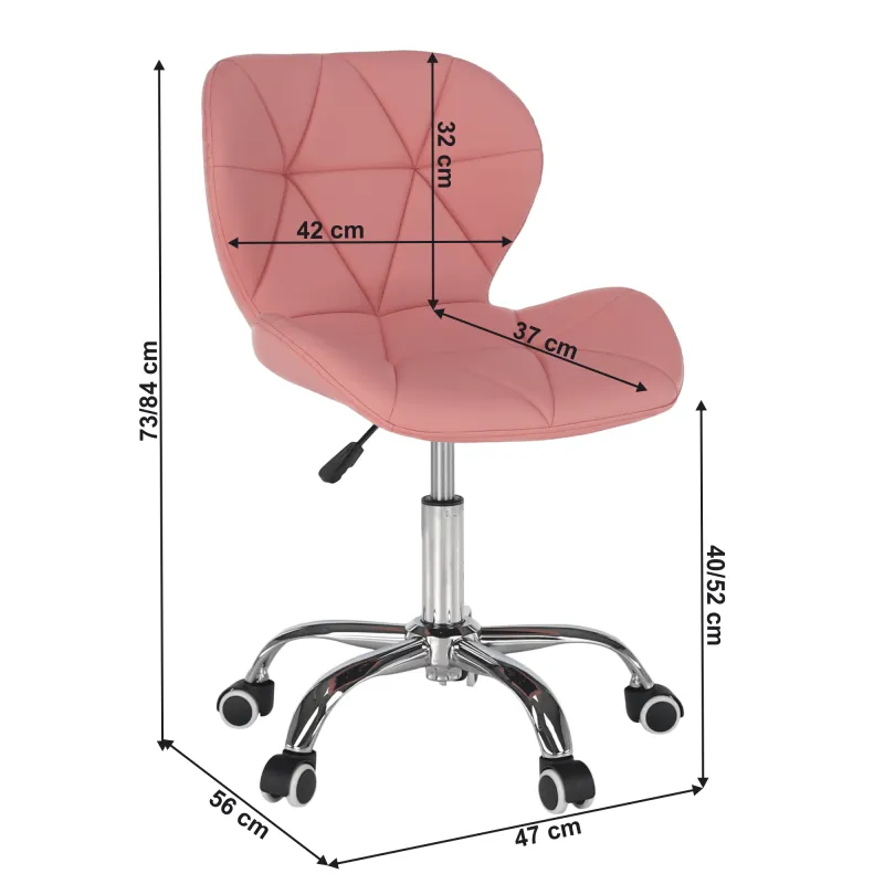 Kancelárske kreslo, ružová/chróm, ARGUS NEW