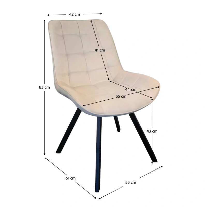 Jídelní židle, béžová Velvet látka/ černá, SAMIRA 8