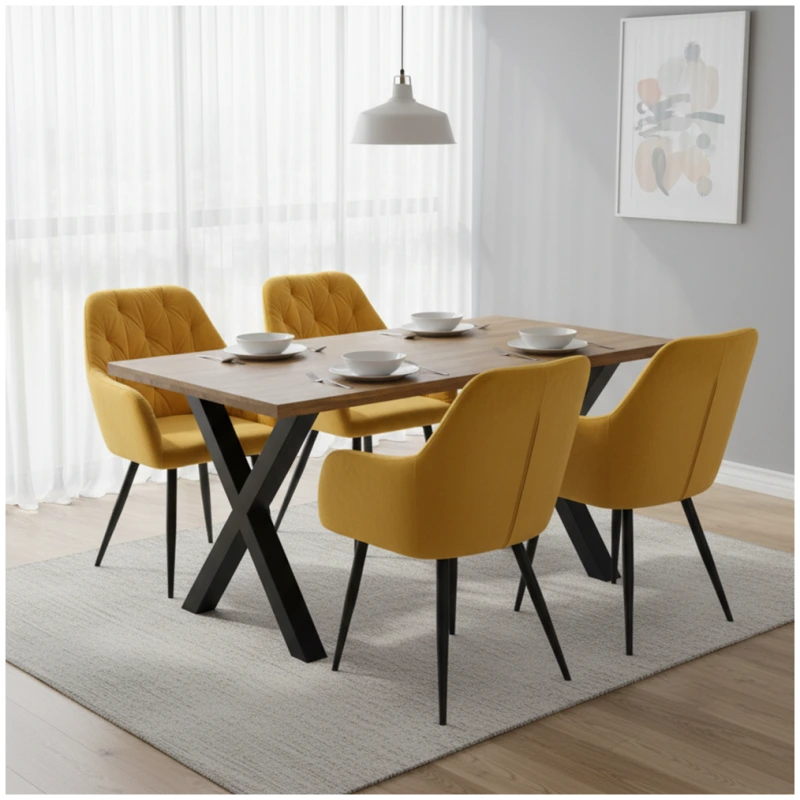 Dizajnové kreslo, žltá Velvet látka, VERIO NEW 1