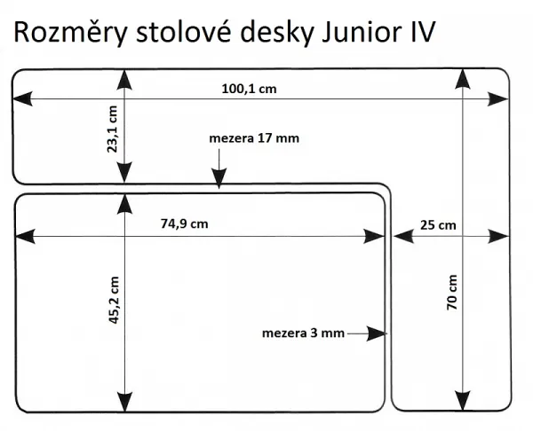 AMADEUS Dětský rostoucí stůl JUNIOR IV - dekor bílý 2