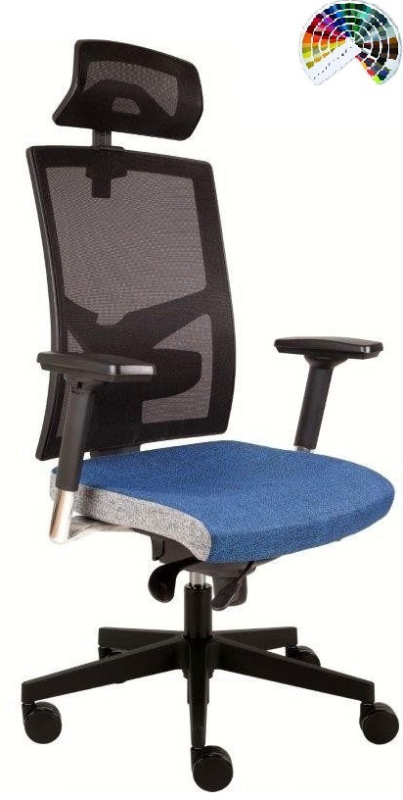 Kancelárska stolička GAME ŠÉF VIP čalúnenie KOŽENKA Silvertex, Valencia