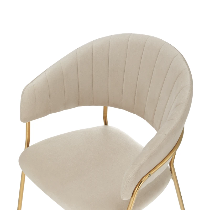 Designové jídelní křeslo, béžová Velvet látka/gold chrom zlatý, DASMIN NEW TYP 1 6