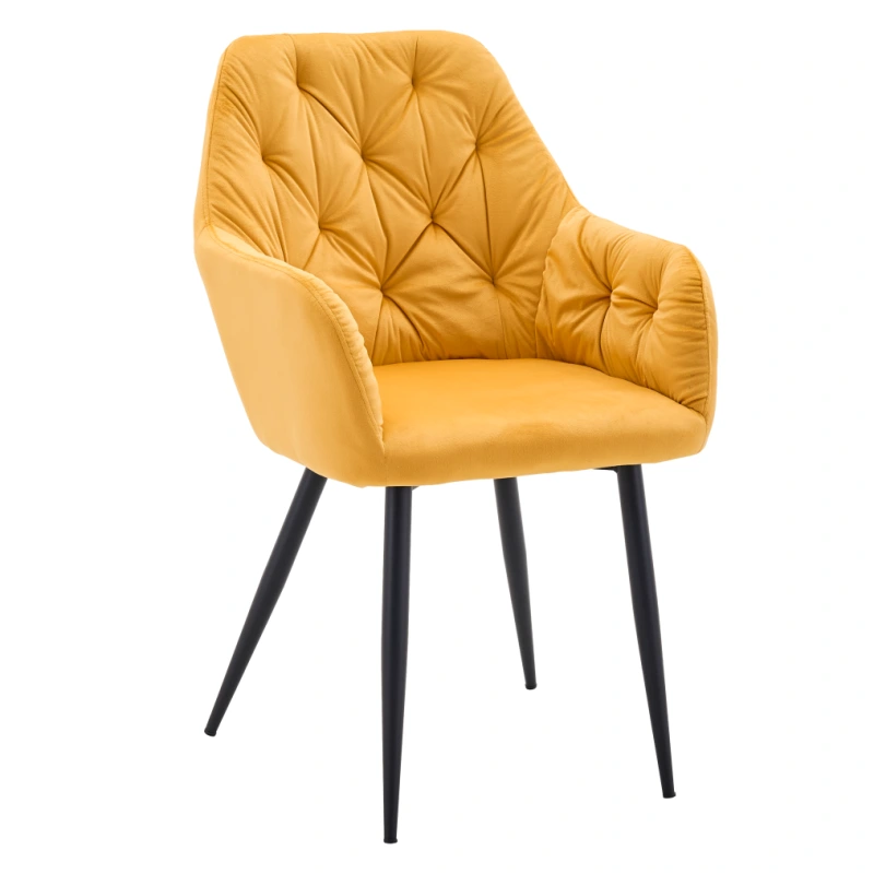 Designové křeslo, žlutá Velvet látka, VERIO NEW
