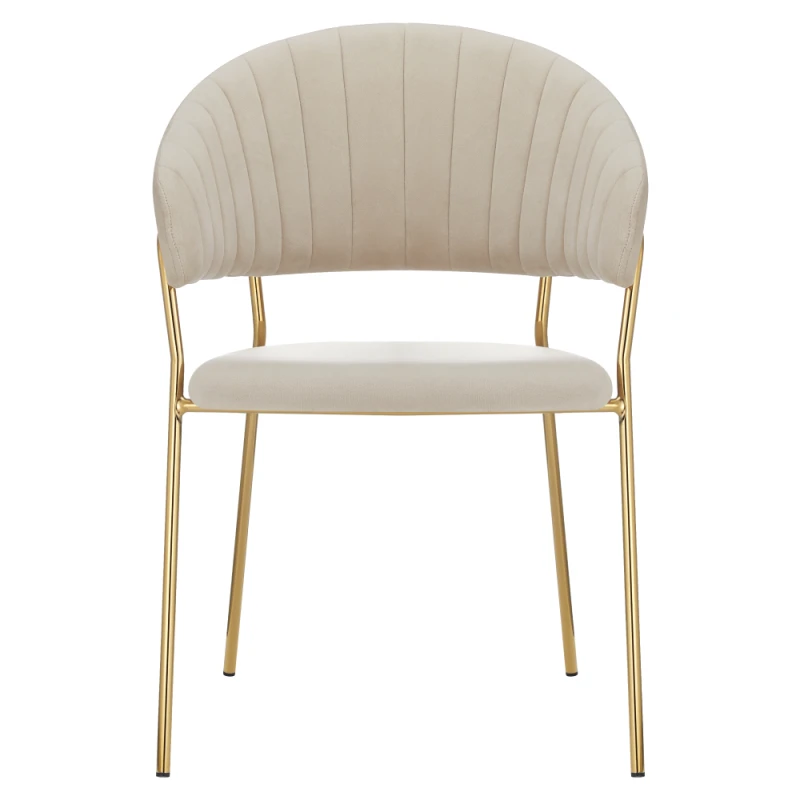 Designové jídelní křeslo, béžová Velvet látka/gold chrom zlatý, DASMIN NEW TYP 1 4