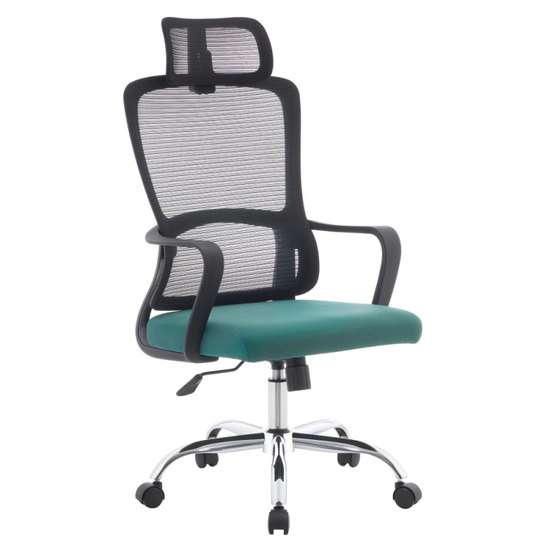 Kancelářské křeslo, černá/zelená/chrom, nosnost 150 kg, RANDY