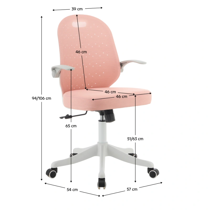 Otočná stolička, ružová/biela, TARIA 1