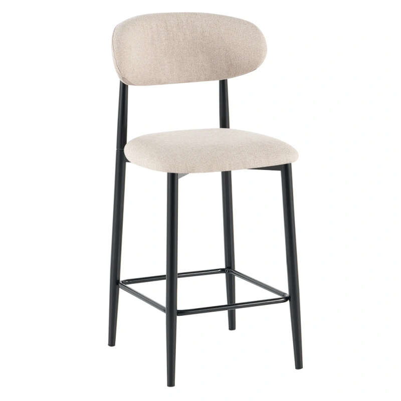 Barová židle, béžová látka/černá, ZAJDA TYP 2