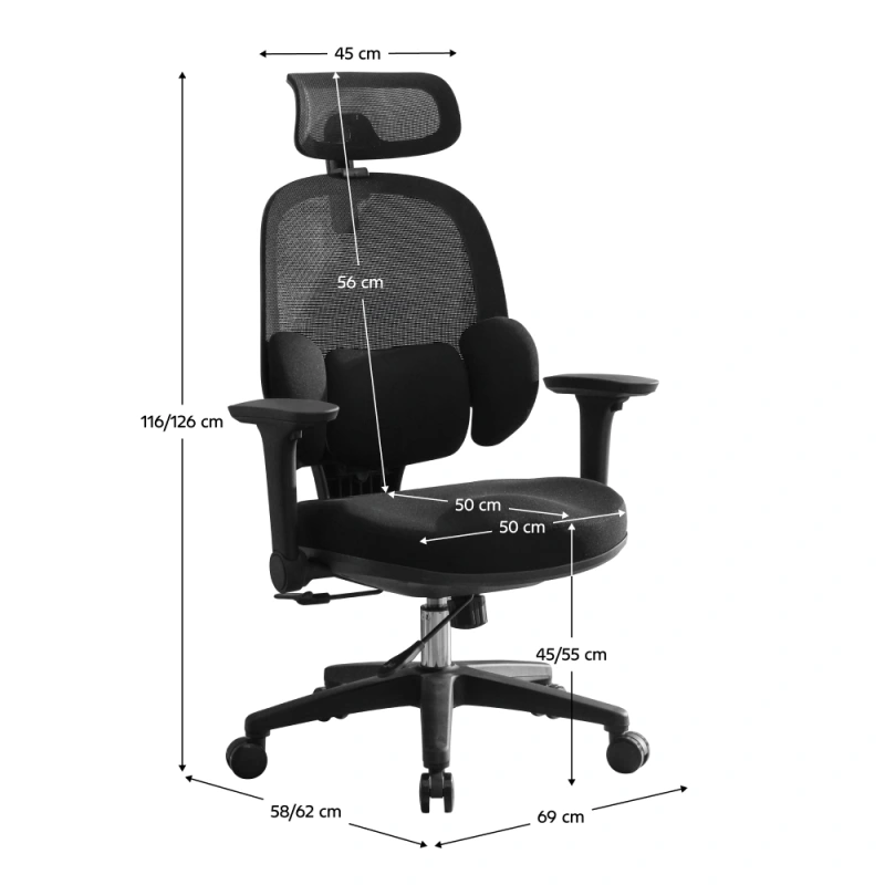 Kancelárske kreslo, čierna, ABRAMO 9