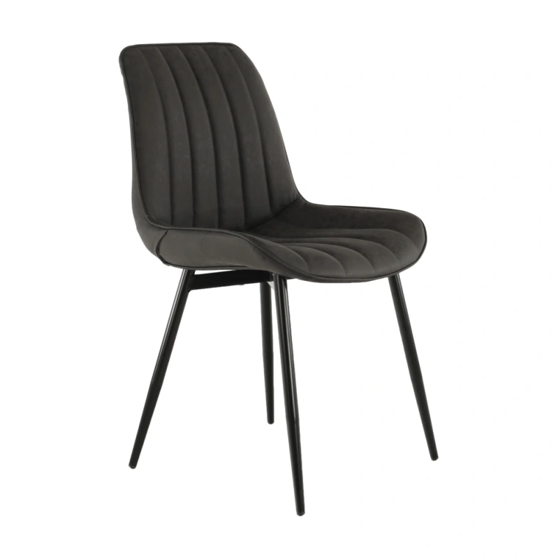 Stolička, ekokoža tmavosivá/čierna, HAZAL 11