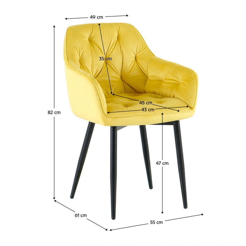 Designové křeslo, žlutá Velvet látka, FEDRIS 2 NEW 2